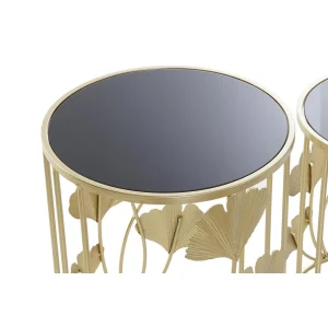 Pegane Set De 2 Tables D’appoints En Verre Et Métal 9