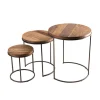 MES Set De 3 Tables D’appoint Rondes Gigogne En Teck Recyclé – APPOLINE 11