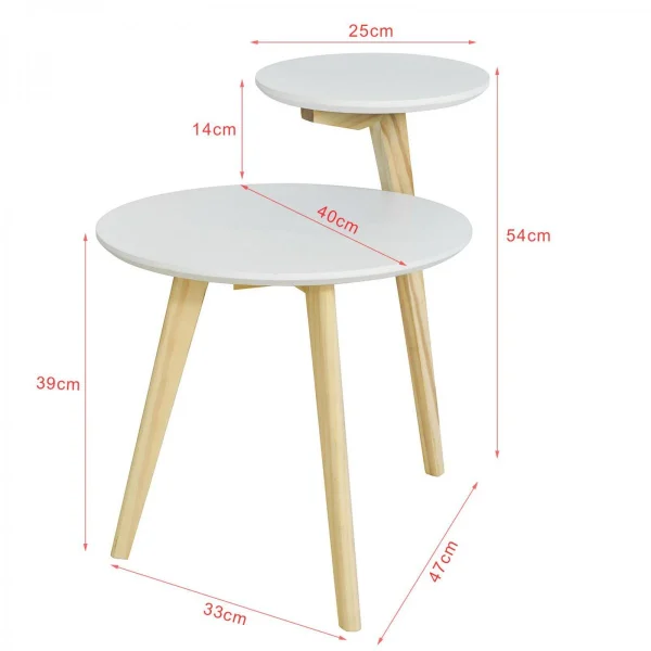 SoBuy® FBT53-WN Table Basse Design Table D’Appoint Ronde Table Café … 3