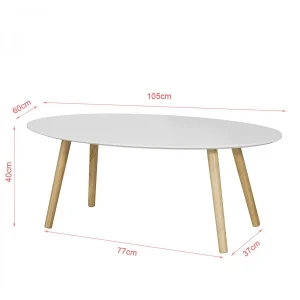 SoBuy® FBT61-W Table Basse Ovale Table D’appoint Design Moderne Tab… 9