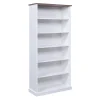 Altobuy SOCOA – Bibliothèque 6 Niches Bois Massif Vernis Sepia Et Blanc 17