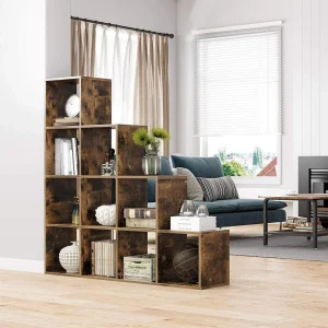 Hucoco STELLY – Étagère Casier Style Rustique Salon/chambre à Coucher – 12… 15