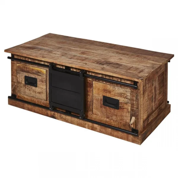 Altobuy SUMATRA – Table Basse Manguier Et Métal Noir 3