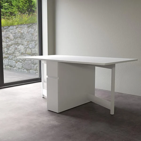 MES Table à Manger 170x90x75 Cm Blanc – LOKSA 1