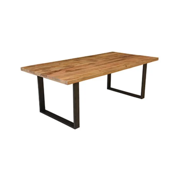 MES Table à Manger 180 Cm En Manguuier Naturel Et Métal – VERMONT 1