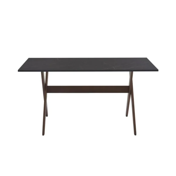 Vente-unique Table à Manger 6 Couverts En MDF Et Hêtre – Anthracite Et Naturel Fo… 4