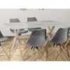 Vente-unique Table à Manger 6 Couverts En MDF Et Hêtre – Blanc Et Naturel Clair -… 17