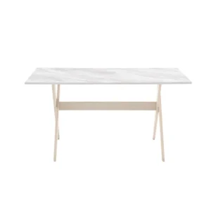 Vente-unique Table à Manger 6 Couverts En MDF Et Hêtre – Blanc Et Naturel Clair -… 10