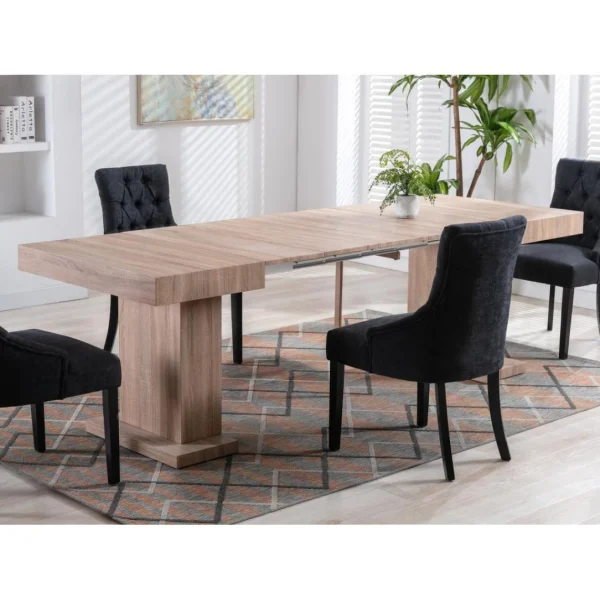 Vente-unique Table à Manger Extensible 4 à 10 Couverts En MDF – Naturel – MIROSLA… 1