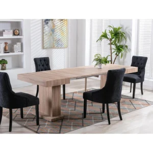 Vente-unique Table à Manger Extensible 4 à 10 Couverts En MDF – Naturel – MIROSLA… 9