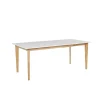 Beliani Table à Manger Extensible Blanche Et Bois Clair 140/180 X 90 Cm SOLA 10