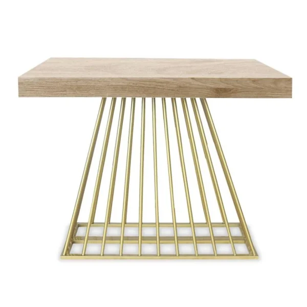 Paris Prix Table à Manger Extensible En Bois Build II 90-240cm Naturel & Or 1