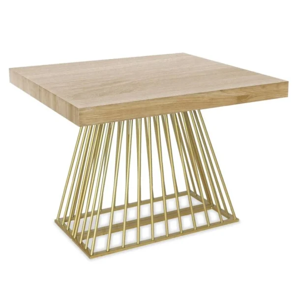 Paris Prix Table à Manger Extensible En Bois Build II 90-240cm Naturel & Or 3