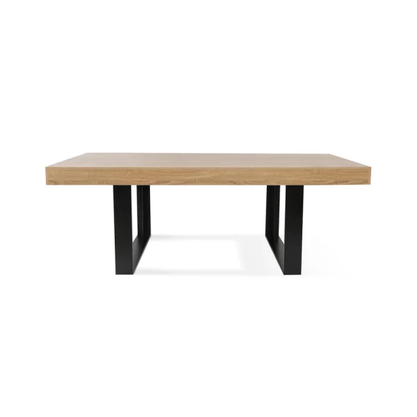 Idmarket Table à Manger PHOENIX 224 CM Bois Et Noir 4