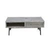 MES Table Basse 1 Tiroir 120 Cm En Manguier Gris Clair – VERMONT 17