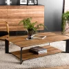 MES Table Basse 120 Cm Avec Tablette En Teck Recyclé Et Métal – PHRAE 5