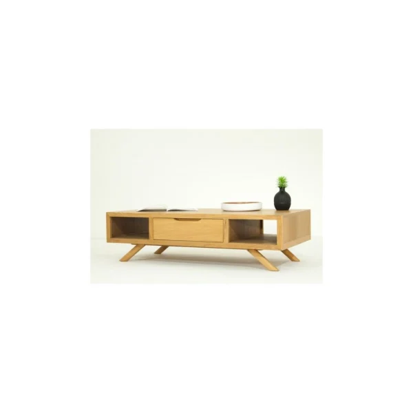 Delorm Table Basse 120 Cm En Teck Massif – JEPARA 4