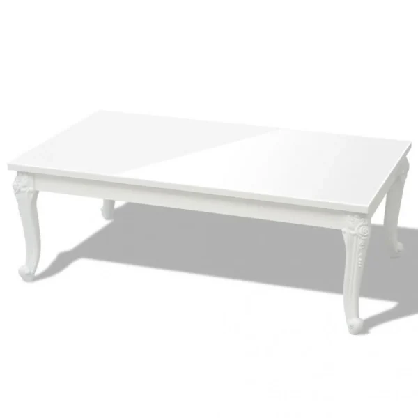 SANS MARQUE Table Basse 120 X 70 X 42 Cm Laquée Blanche – Blanc 3