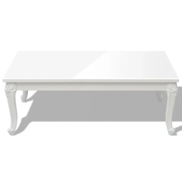 SANS MARQUE Table Basse 120 X 70 X 42 Cm Laquée Blanche – Blanc 4