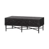 MES Table Basse 2 Abattants 120x60x46 Cm En Pin Noir Et Métal – TOBIAS 5