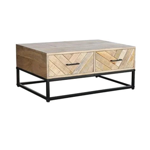 MES Table Basse 2 Tiroirs 90x60x38 Cm En Manguier – KAVAJA 1