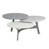 MES Table Basse 3 Plateaux Ronds Gris, Gris Clair Et Blanc 14