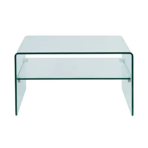 Marque Generique Table Basse Carrée STILEOS – Double Plateau – Verre Trempé 11