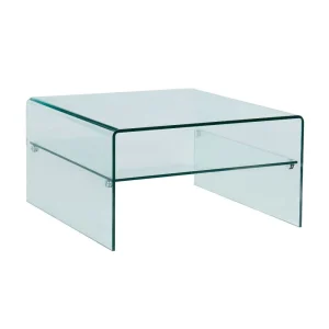 Marque Generique Table Basse Carrée STILEOS – Double Plateau – Verre Trempé 13