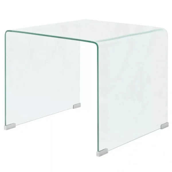 SANS MARQUE Table Basse 49,5 X 50 X 45 Cm Verre Trempé Transparent – Transparent 1