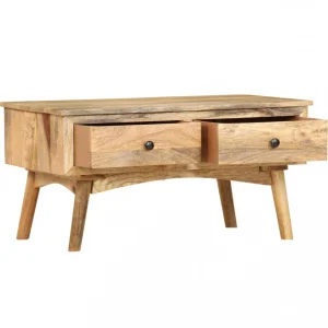 Chunhelife Table Basse 82x52x42 Cm Bois De Manguier Massif 9