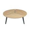 MES Table Basse 85cm Diam En Acier Et Plateau Plaqué Chêne 17