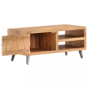 Chunhelife Table Basse 90x45x40 Cm Bois D’acacia Massif 11