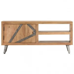 Chunhelife Table Basse 90x45x40 Cm Bois D’acacia Massif 13