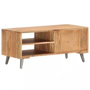 Chunhelife Table Basse 90x45x40 Cm Bois D’acacia Massif 15