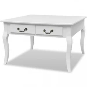 Chunhelife Table Basse Avec 4 Tiroirs Blanc 9