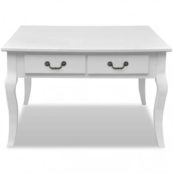 Chunhelife Table Basse Avec 4 Tiroirs Blanc 5