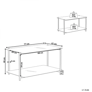 Beliani Table Basse Avec étagère Effet Marbre Blanc Et Noir GLOSTER 9