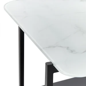 Beliani Table Basse Avec étagère Effet Marbre Blanc Et Noir GLOSTER 13