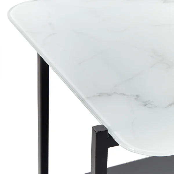 Beliani Table Basse Avec étagère Effet Marbre Blanc Et Noir GLOSTER 5