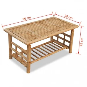 Chunhelife Table Basse Bambou 90 X 50 X 45 Cm 15