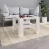 Chunhelife Table Basse Blanc Brillant 60 X 60 X 42 Cm Aggloméré 11