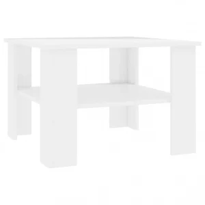 Chunhelife Table Basse Blanc Brillant 60 X 60 X 42 Cm Aggloméré 9