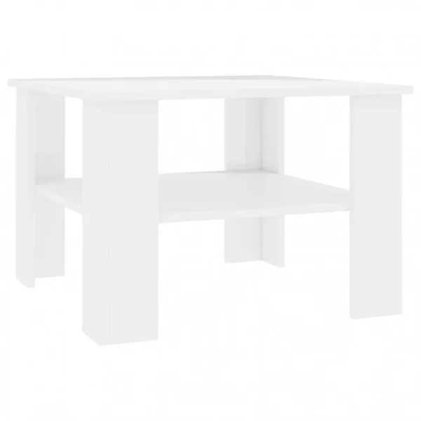 Chunhelife Table Basse Blanc Brillant 60 X 60 X 42 Cm Aggloméré 3