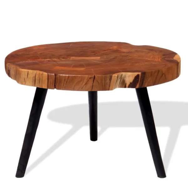 SANS MARQUE Table Basse Bois D’acacia Massif (55-60) X 40 Cm – Brun 1