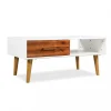 Chunhelife Table Basse Bois D’acacia Massif 90 X 50 X 40 Cm 19