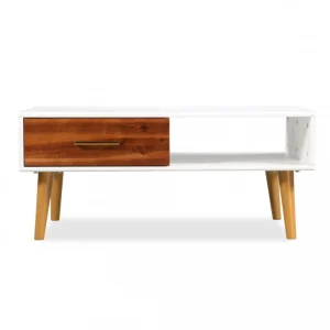 Chunhelife Table Basse Bois D’acacia Massif 90 X 50 X 40 Cm 9