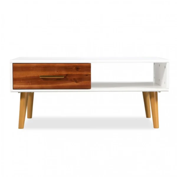 Chunhelife Table Basse Bois D’acacia Massif 90 X 50 X 40 Cm 3