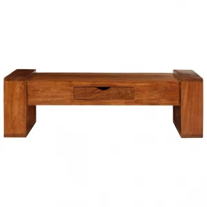 Chunhelife Table Basse Bois D’acacia Solide 100 X 50 X 30 Cm Marron 9