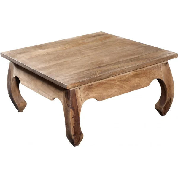 3S. X Home Table Basse Carrée En Bois Naturel KABAENA 1