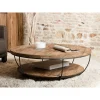 MACABANE Table Basse En Teck Double Plateau Noir QUILA 7